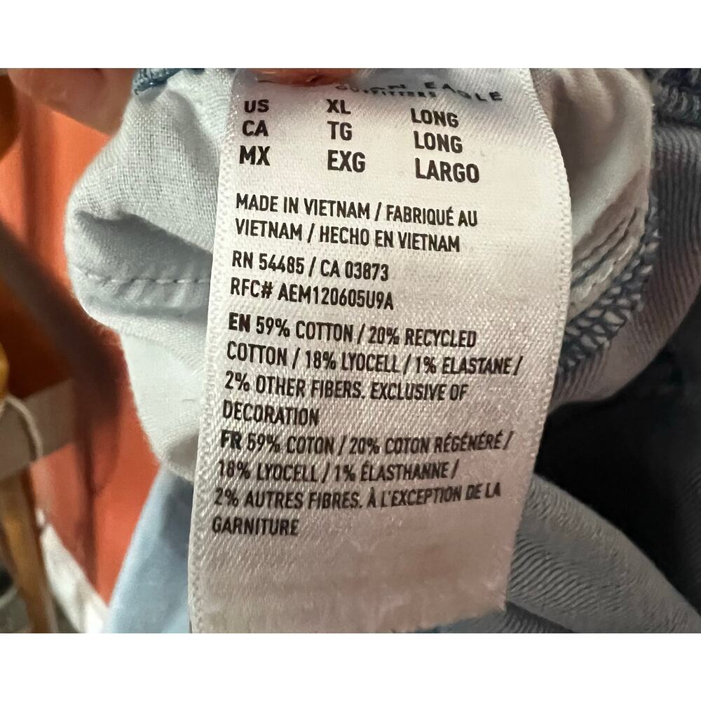 American Eagle Stretch Low rise Ultra Wide Leg Pull-on Jeans Light Blue SZ XL L - Picture 5 of 6